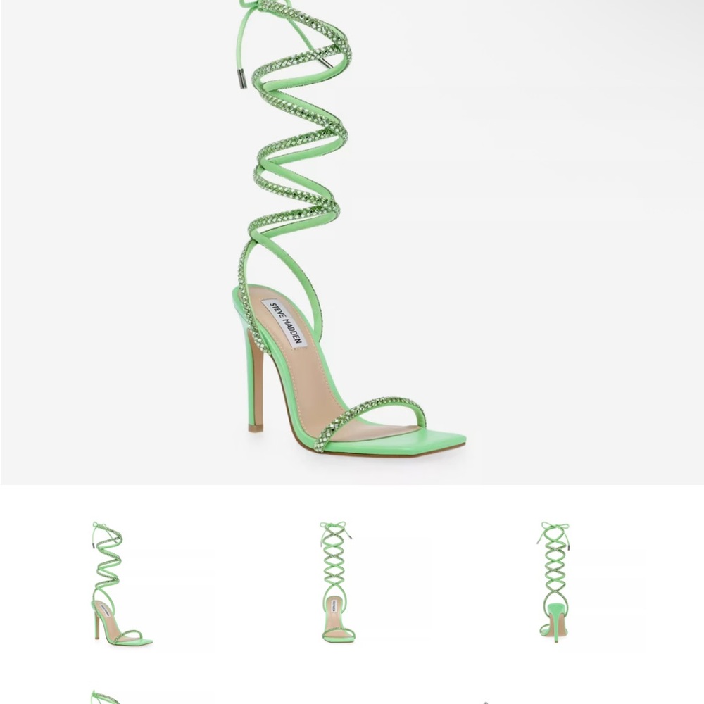 Green sparkly diamond Steve Madden heels